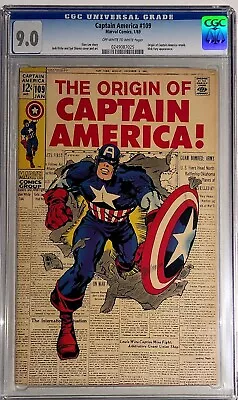Buy  Captain America 109(1969) CGC 9.0 Very Fine/Near Mint. Nick Fury Appearance. • 279.91£