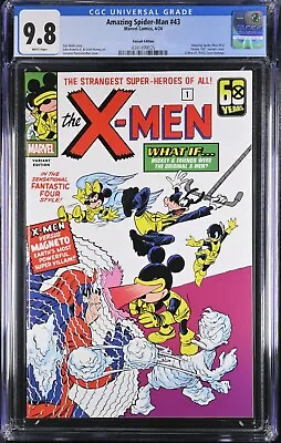 Buy Amazing Spider-Man #43 CGC 9.8 Disney 100 X-Men 1 1963 Homage Cover Marvel 2024 • 43.77£