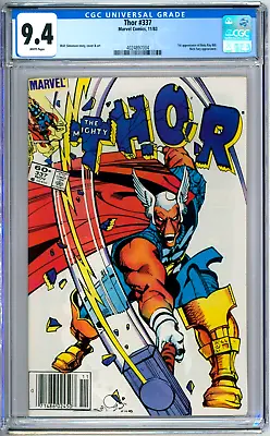 Buy Thor 337 CGC Graded 9.4 NM 1st Beta Ray Bill Newsstand Marvel Comics 1983 • 147.87£