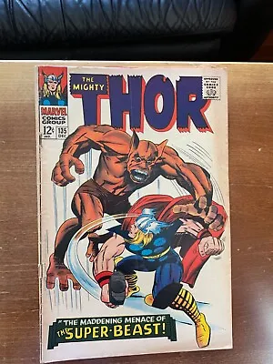 Buy The Mighty Thor 135 The Maddening Menace Of The Super-Beast! • 32.17£
