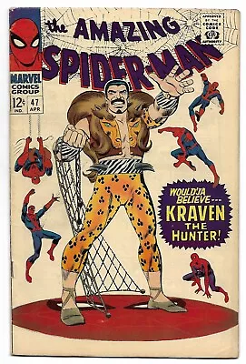 Buy AMAZING SPIDER-MAN (1966) #47 Fine Minus (5.75) KRAVEN THE HUNTER • 74.99£