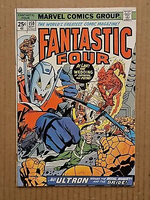 Buy Fantastic Four #150 With MVS Quicksilver Wedding Marvel 1974 FN+ • 10.26£