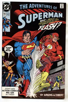 Buy Adventures Of Superman #463 Comic Book 1990- Flash Superman Race • 39.70£