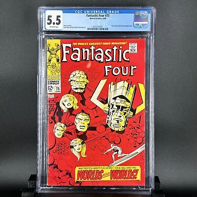 Buy FANTASTIC FOUR #75 CGC 5.5 OW  SILVER SURFER AND GALACTUS APPEARANCE 12¢ Silver • 140.57£