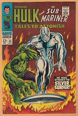 Buy Tales To Astonish #93 - Hulk Battle Silver Surfer - Sub-Mariner - WP - VF (8.0) • 140.07£