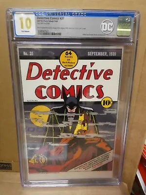Buy Dc Detective Comics 31 Batman CGC 10.0 Mint New Zealand Pure Silver 1st Release • 1,299.99£