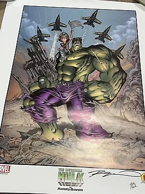 Buy Incredible Hulk 9/11 Randy Queen Signed Litho 1002/1962 Dynamic Forces COA • 23.10£