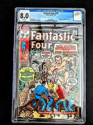 Buy Fantastic Four 102 CGC 8.0 WP - Sub-Mariner And Magneto 1970 • 118.31£