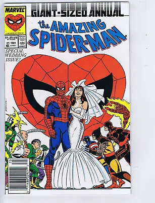 Buy Amazing Spider-Man Annual #21 Marvel 1987 WEDDING ISSUE ! NEWSSTAND EDITION  • 59.30£
