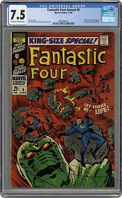 Buy Fantastic Four Annual #6 CGC 7.5 1968 3982560011 1st App. Franklin Richards • 345.54£