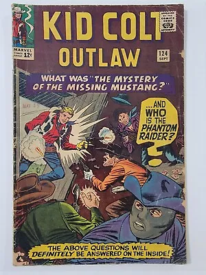 Buy KID COLT OUTLAW #124 G/VG  The Mystery Of The Missing Mustang  1963 Silver Age  • 15.98£