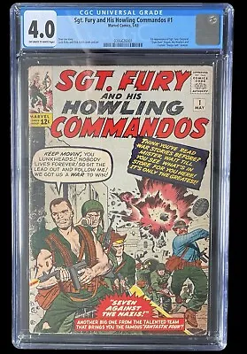 Buy Sgt. Fury And His Howling Commandos #1 CGC 4.0 OW/W Pgs Marvel 1963 1st App Fury • 1,314.48£