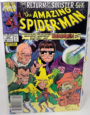 Buy Amazing Spider-man #337 Sinister Six Appearance *1990* Newsstand 9.0 • 25.22£
