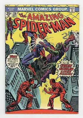 Buy Amazing Spider-Man #136 VG 4.0 1974 1st App. Harry Osborn As Green Goblin • 36.28£