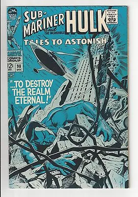 Buy TALES TO ASTONISH #98, Marvel, 1967, VF- CONDITION, SUB-MARINER, INCREDIBLE HULK • 27.98£