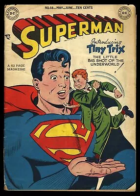 Buy Superman #58 FA/GD 1.5 1st Appearance Of Tiny Trix! 1949! DC Comics 1949 • 115.93£