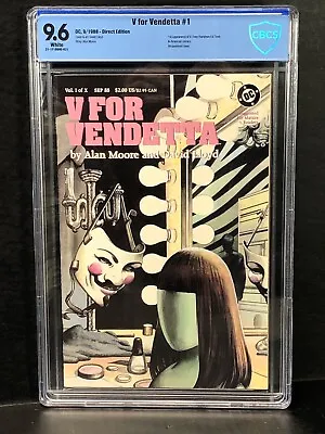 Buy V For Vendetta #1 (1988) ❄️ CBCS 9.6 WHITE Pages ❄️ Alan Moore DC Graded Comic • 79.05£