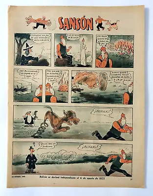 Buy Vintage 1945 Argentina Comic Strip Sanson Golden Age Single Page In Spanish Rare • 15.98£