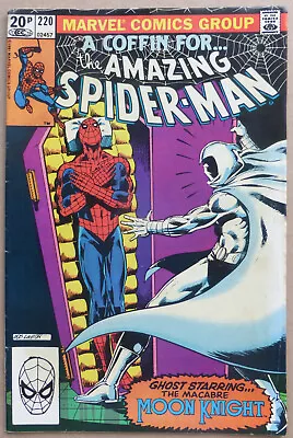Buy The Amazing Spider-man #220, Great  Moon Knight  Cover & Appearance. • 23.85£