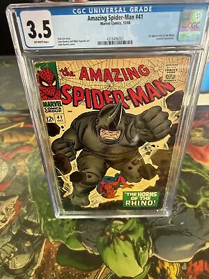 Buy Amazing Spider-man #41 Cgc 3.5  1st Appearance Of Rhino !🔥 • 277.47£