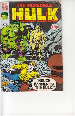 Buy UK Marvel Digest Series, Incredible Hulk Pocket Book, #6, 1980 • 2.99£