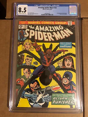 Buy Amazing Spider-Man #135 CGC 8.5 2nd Appearance Of The Punisher! Key Marvel Comic • 200.14£