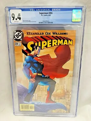 Buy Superman 204 CGC 9.4 White Pages Jim Lee Brian Azzarello Superboy Supergirl  • 54.69£