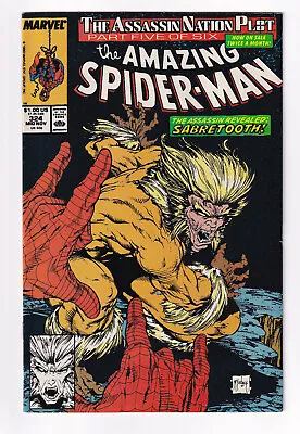 Buy The Amazing Spider Man #324 Sabertooth Cover And Appearance - McFarlane • 10.39£