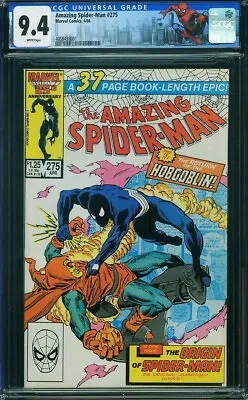Buy AMAZING SPIDER-MAN  #275 CGC  NM9.4  High Grade White Pages!  4059438001 • 51.62£