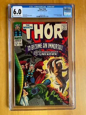 Buy Thor #136 CGC 6.0 (Marvel 1967) 1st Sif! Jane Foster - Stan Lee - Jack Kirby • 71.12£