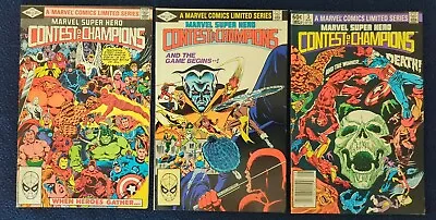 Buy Marvel Contest Of Champions Mini-series #1,2,3!! 1982, Marvel! 9.6 Nm+ Quality!! • 33.90£
