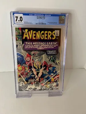 Buy Avengers #12 CGC 7.0, Stan Lee, George R. R. Martin Letter, Marvel Comics (1965) • 166.83£