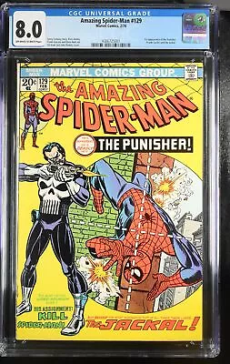 Buy Amazing Spider-Man #129 CGC VF 8.0 1st Appearance Of Punisher! Marvel 1974 • 1,662.20£
