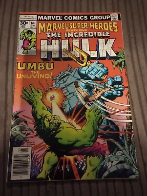 Buy Marvel Super-heroes Featuring The Incredible Hulk # 64 Marvel Comics 1977 • 2.99£