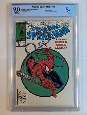 Buy Amazing Spider-Man #301 CBCS 9.0 UNPRESSED Silver Sable, Classic MCFARLANE COVER • 79.95£