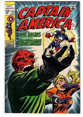 Buy Captain America #115 (1969) - Grade 6.0 - Red Skull Body Swap - Cosmic Cube! • 55.29£
