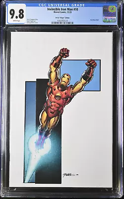 Buy Invincible Iron Man #10 ~ 11/23 Marvel 1:100 G Perez Virgin Variant ~ CGC 9.8 WP • 26£