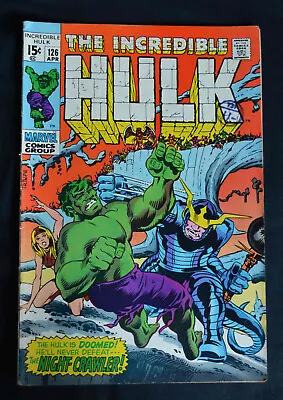 Buy INCREDIBLE HULK No 126 APR 1970, HULK V NIGHT-CRAWLER (1st APP) Marvel Comic FN+ • 19.99£