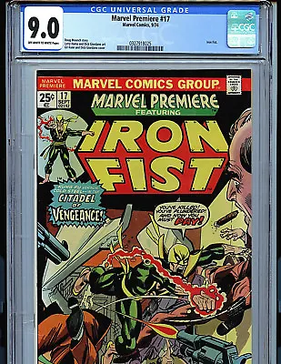 Buy Marvel Premiere Iron Fist #17 CGC 9.0 NM1975 Marvel Comics K7 • 167.89£