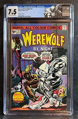 Buy Werewolf By Night #32 8/75 1st App Moon Knight (UK Price Variant) CGC 7.5 • 1,995£