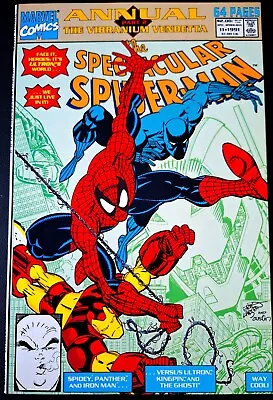 Buy SPECTACULAR SPIDER-MAN Annual #11 VF/NM IRON MAN BLACK PANTHER Marvel 1991 US • 2.99£