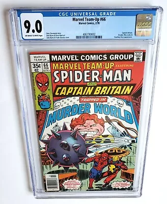 Buy Marvel Team-up #66 Cgc 9.0 1978  +captain Britain 2nd Us Appearance+  Spider-man • 61.33£