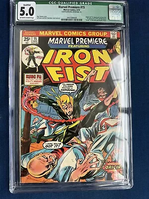 Buy Marvel Premiere #15 - Marvel 1974 CGC 5.0 1st Appearance And Origin Of Iron Fist • 84.26£