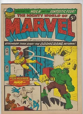 Buy MIGHTY WORLD OF MARVEL # 37 - 16 June 1973 - Hulk Boomerang Fantastic Four • 3.95£