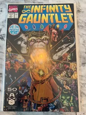 Buy Infinity Gauntlet 1 SIGNED George Perez Thanos MCU Marvel 1991 1st Print VF Key • 74.99£