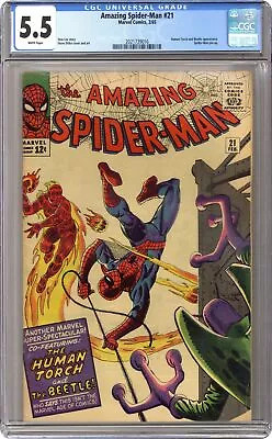 Buy Amazing Spider-Man #21 CGC 5.5 1965 2021739016 • 301.31£
