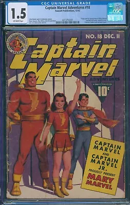 Buy Captain Marvel Adventures #18 1942 CGC 1.5 OW Pages! • 1,381.38£