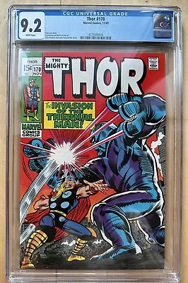 Buy THOR #170 Marvel 1969 Jack Kirby Stan Lee Silver Age White Pages CGC 9.2 • 110.68£