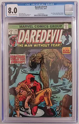 Buy Daredevil #114 ~ CGC 8.0 VF ~ Marvel 1974 ~ Gil Kane Cover Art ~ Man-Thing App • 118.58£