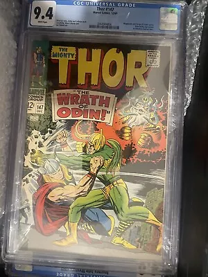 Buy Thor #147 Cgc 9.4 Nm  Bright White Pages!  Classic Loki Cover!  Super Sharp Copy • 280.21£